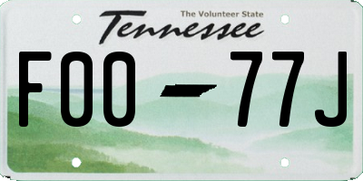 TN license plate F0077J