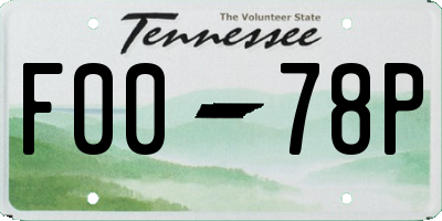 TN license plate F0078P