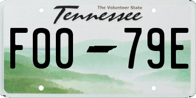 TN license plate F0079E