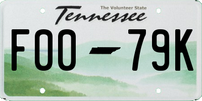 TN license plate F0079K