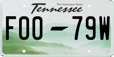 TN license plate F0079W