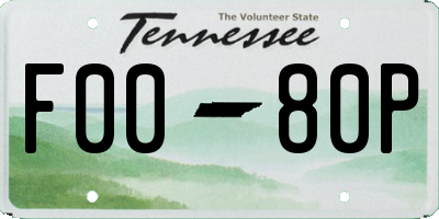 TN license plate F0080P