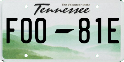 TN license plate F0081E