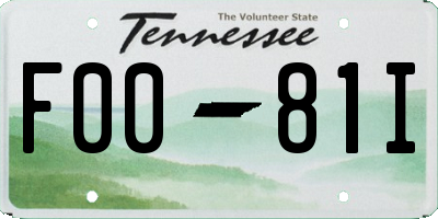TN license plate F0081I