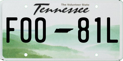 TN license plate F0081L