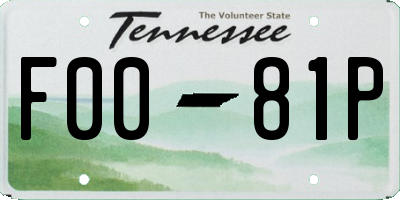 TN license plate F0081P