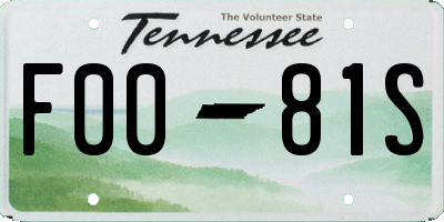 TN license plate F0081S