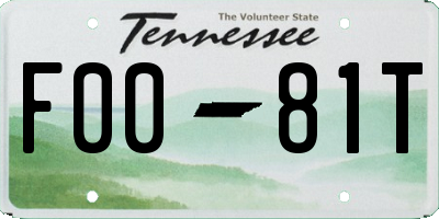 TN license plate F0081T