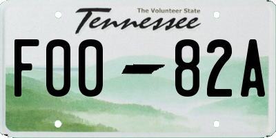 TN license plate F0082A