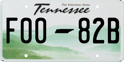 TN license plate F0082B
