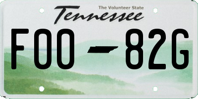 TN license plate F0082G
