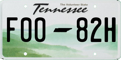 TN license plate F0082H
