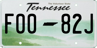 TN license plate F0082J