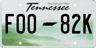 TN license plate F0082K