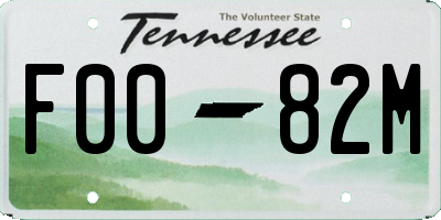 TN license plate F0082M
