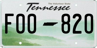 TN license plate F0082O