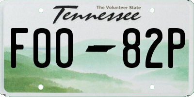 TN license plate F0082P