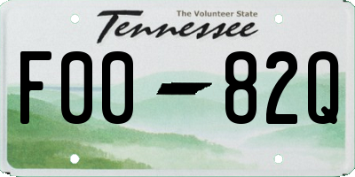 TN license plate F0082Q