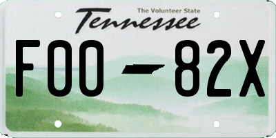 TN license plate F0082X