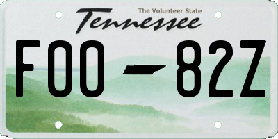 TN license plate F0082Z