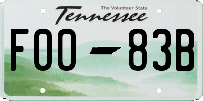 TN license plate F0083B