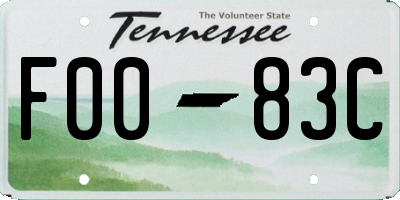 TN license plate F0083C