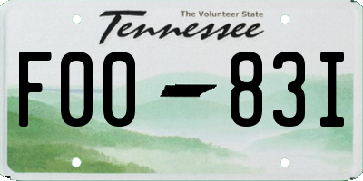 TN license plate F0083I