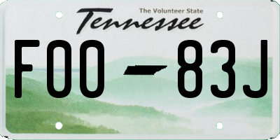 TN license plate F0083J