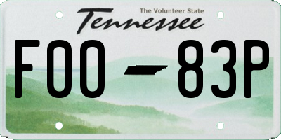 TN license plate F0083P