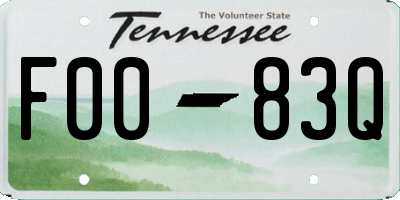 TN license plate F0083Q
