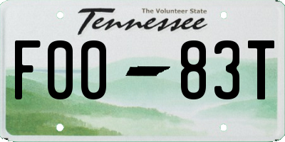 TN license plate F0083T