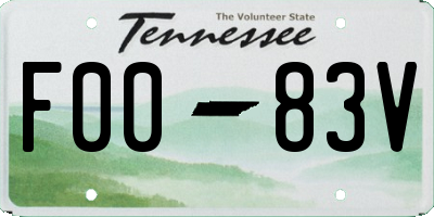 TN license plate F0083V