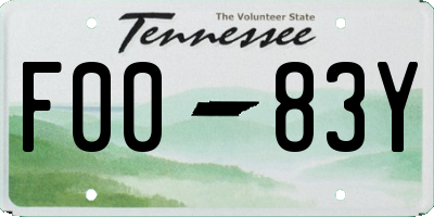 TN license plate F0083Y