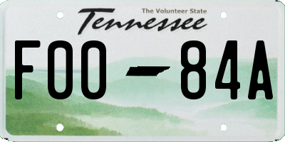 TN license plate F0084A