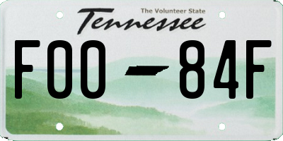 TN license plate F0084F
