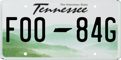 TN license plate F0084G