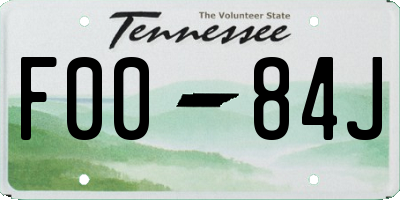TN license plate F0084J