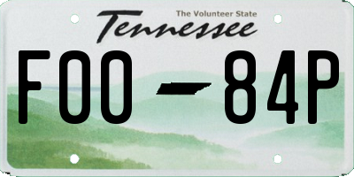 TN license plate F0084P