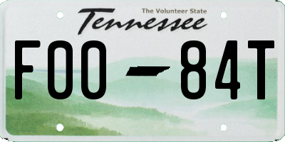 TN license plate F0084T
