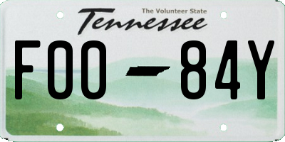 TN license plate F0084Y