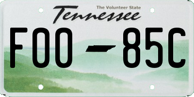 TN license plate F0085C