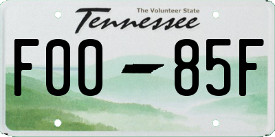 TN license plate F0085F