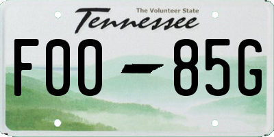 TN license plate F0085G
