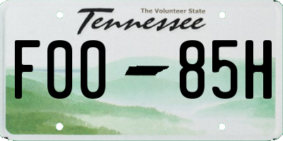 TN license plate F0085H