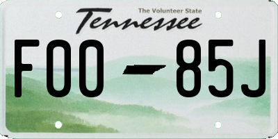 TN license plate F0085J