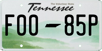 TN license plate F0085P