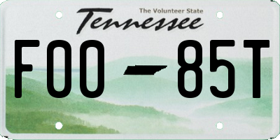 TN license plate F0085T