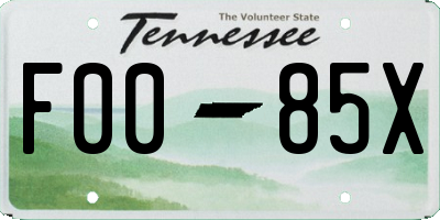 TN license plate F0085X