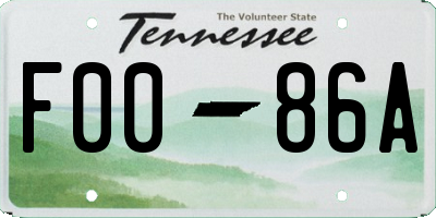 TN license plate F0086A