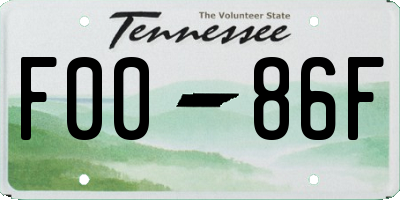 TN license plate F0086F